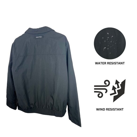 Men’s Water & Wind Resistant Lightweight Full-Zip Jacket - Black, Large - Picture 5 of 5